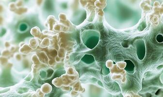 A close up of a cell with many small white dots photo