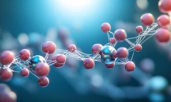 3d rendering of a molecule with many spheres photo