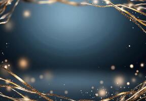 A shimmering background with golden accents and soft glowing lights. photo