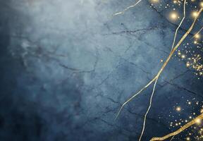 A textured blue background with golden accents and sparkles. photo