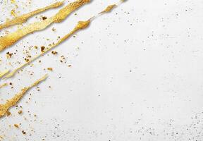 Abstract design featuring gold streaks on a textured white background. photo