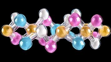 Dynamic molecular model showcasing vibrant colors representing complex drug interactions at a cellular level photo