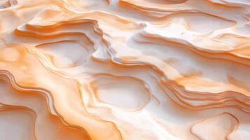 Overhead view of a terracotta desert landscape illuminated by golden sunlight creating soft geometric patterns photo