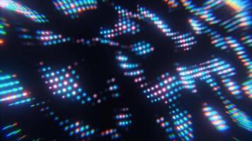 A blurry image of a colorful light display video