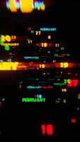 February Calendar Dates in Vivid Motion on Dark Background video