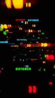 Abstract digital art with glowing text representing the month of October in striking neon colors on a dark background video