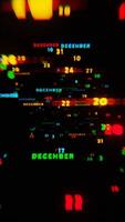 Abstract digital art with glowing text representing the month of December in festive neon colors on a dark background video