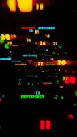 Abstract digital art with glowing text representing the month of September in vibrant neon colors on a dark background video
