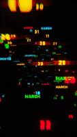 March Calendar Dates in Motion with Neon Colors on Dark Background video