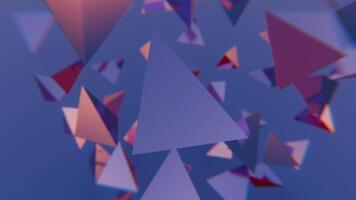 A 3d image of a bunch of triangles flying in the air video