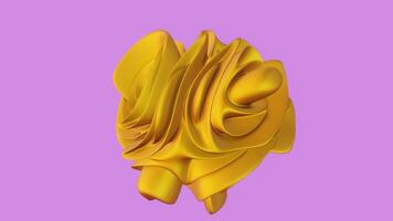 A 3d rendering of a yellow rose on a purple background video