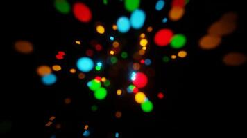 Neon Geometric Shapes Floating in Darkness video
