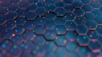 Abstract Hexagonal Grid with Colorful Light Reflections video