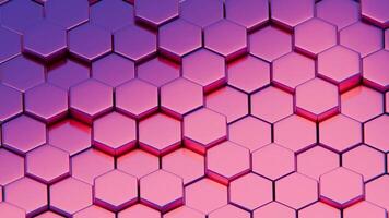 A purple and pink background with hexagonal shapes video