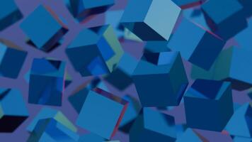 A blue abstract background with many cubes video