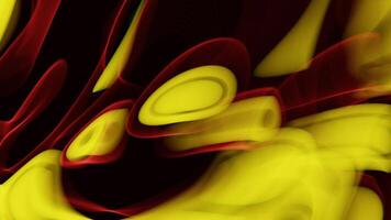 Abstract red and yellow swirls on a black background video