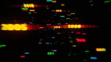 A colorful display of numbers in a dark room video
