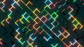 Neon lights on a black background video