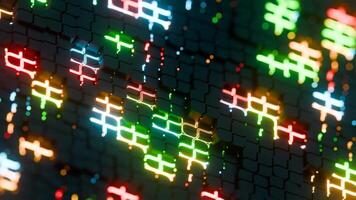 A colorful array of squares with different colored lights video