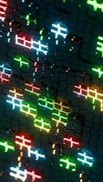 A colorful array of lights on a black background video