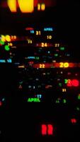 A blurry image of a computer screen with colorful numbers video
