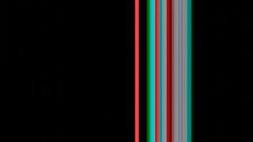 A black background with a red, green and blue striped line video