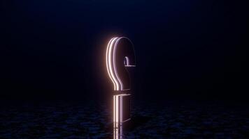 A neon sign with a question mark on it video