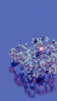 A pixelated image of a small object on a blue background video