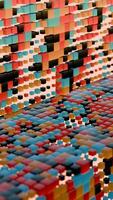 A colorful wall with many different colored squares video