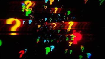 Many question marks are in the dark video