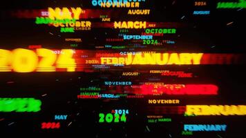 A colorful background with many different words video