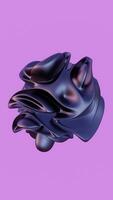 A 3d rendering of a black object on a purple background video