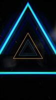 A neon triangle with a glowing light in the middle video