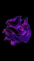 A purple object with a black background video