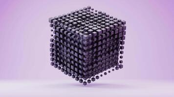 3d rendering of a cube on a purple background video