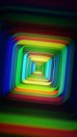 A colorful light tunnel with a bright light video