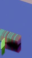 Minimalist Abstract Composition with Neon Green Line on Blue Background video