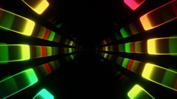 A colorful light tunnel with many different colors video