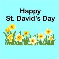 st davids day with flowers and leafs vector