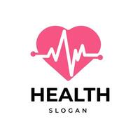 Simple Flat Heartbeat Symbol with Heart Shape Illustration can be used for Medical logo vector