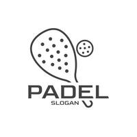 Illustration Design of Paddle Racket Logo with Simple Ball vector