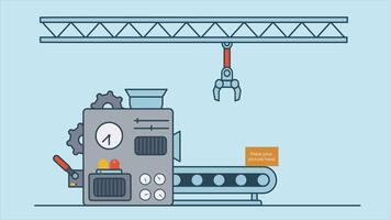 A machine with a crane arm, holding a sign that says, Time to Change, symbolizing transformation and progress. video