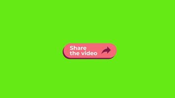 A YouTube share button with transparent background and green screen animation, perfect for YouTube content. video