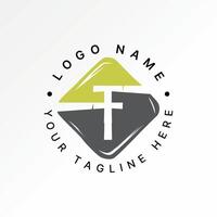 Logo design graphic concept creative premium stock image graphic letter TTH or FF font square top down scratch art monogram typography branding vector