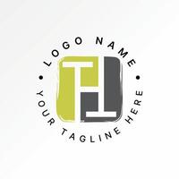 Logo design graphic concept creative premium stock image graphic letter TTH or THT font square top down scratch art monogram typography branding vector