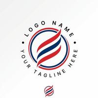 Logo design graphic concept creative premium stock image graphic three wave flag initial E font circle connect monogram typography sport tech vector