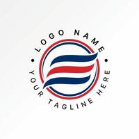 Logo design graphic concept creative premium stock image graphic three swoosh wave initial E font circle connect monogram typography sport tech vector