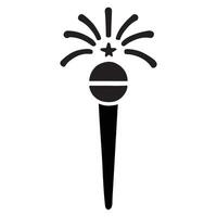 Microphone with Fireworks Explosion Design vector