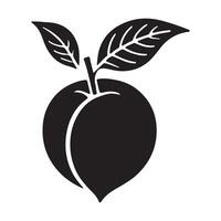 Single Peach Silhouette with Leaves vector