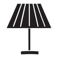 Striped Lampshade Table Lamp Silhouette vector